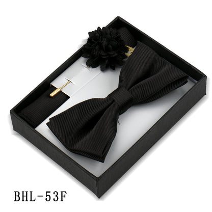 Mens Bow Tie, Pocket Square, And Brooch Gift Set - ARCHSHOPE