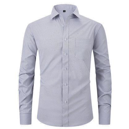 Chemise à carreaux à col polo de couleur unie pour homme