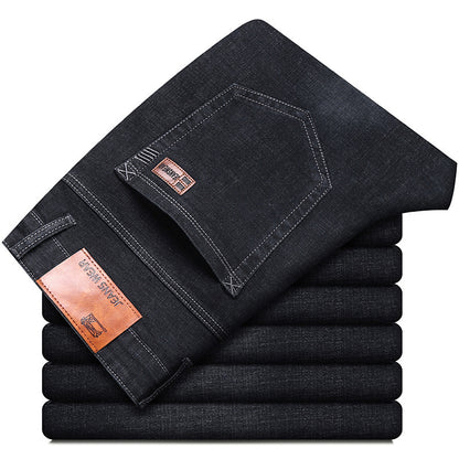 Jeans de printemps pour hommes, coupe droite et élastique