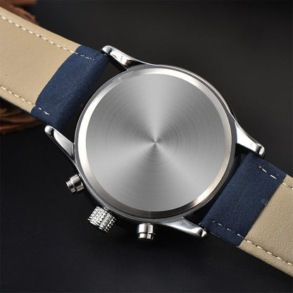 Mens Fashion Calendar Leather-Strap Quartz Watch - ARCHSHOPE