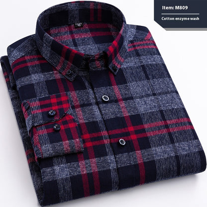 Baumwolle Langarmhemd Karo Business Slim Fit