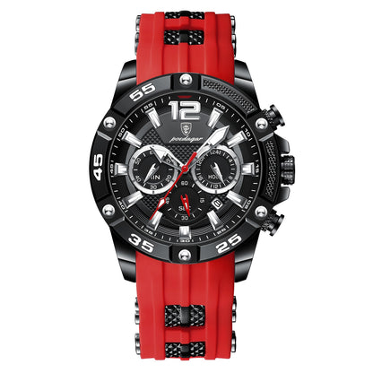 Multifunctional Men's Watch Silicone Band Quartz Wrist Watch - ARCHSHOPE
