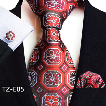 Paisley Tie Square Scarf Pocket Square Cufflinks Three-piece Set - ARCHSHOPE