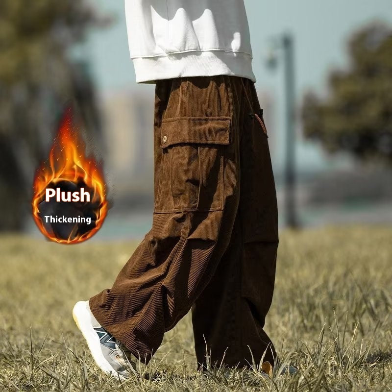 Herbst und Winter Gerade Casual Wide-Leg Cord Overalls Männer