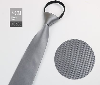 Black Men's Tie Striped Blue Business Tie Lazy Zip Tie In Stock Wholesale Pull Peels - ARCHSHOPE
