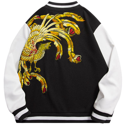 Lockere, bestickte Vintage-Wildlederjacke für Herren