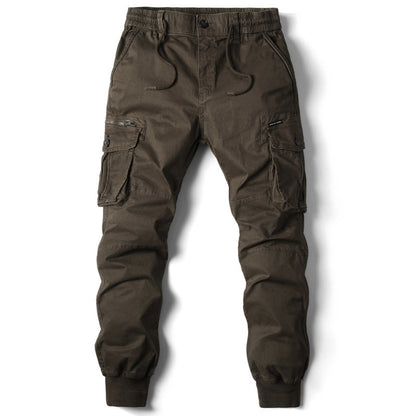 Solid Color Skinny Pants Multi-pocket Men's Working Pants - ARCHSHOPE