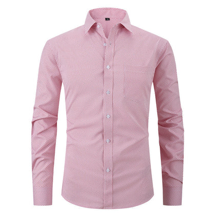 Chemise à carreaux à col polo de couleur unie pour homme