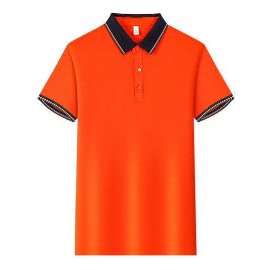 Chemise à manches courtes et col rabattu avec coutures colorées pour vêtements de travail