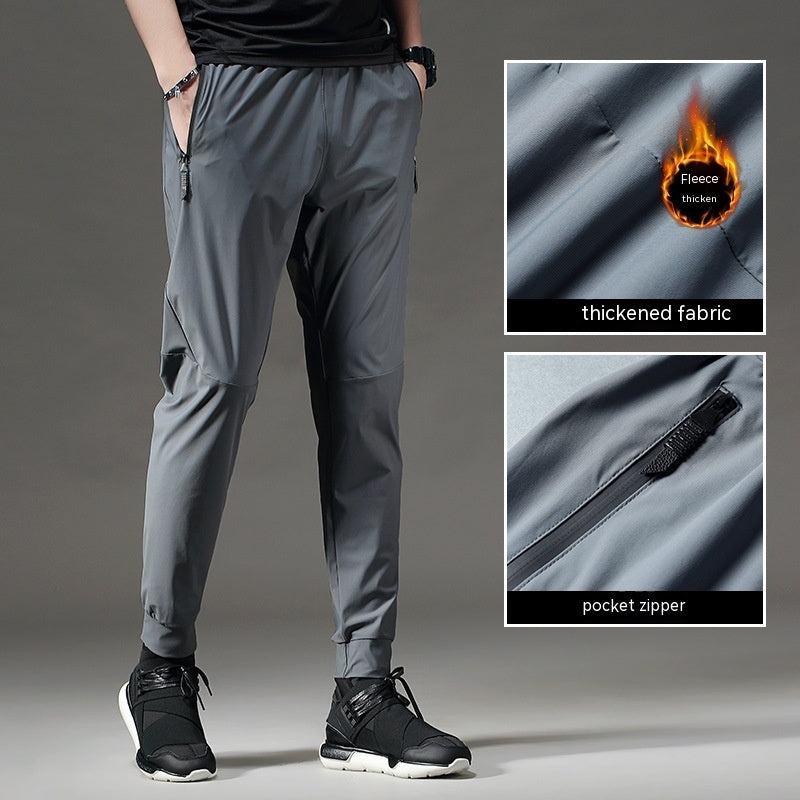 Pantalon de sport imperméable, coupe-vent, respirant, épais, doublé polaire, garde au chaud, élastique, pour le fitness, les loisirs et la course à pied