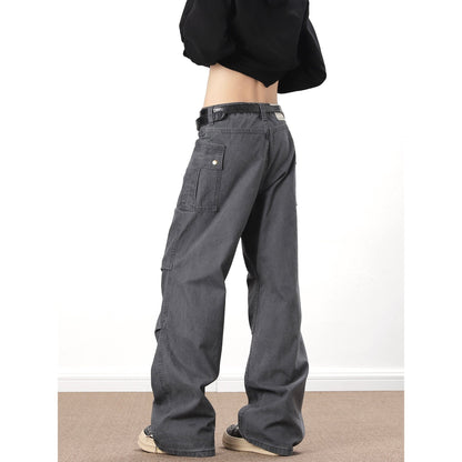 American High Street Washed Distressed Overalls