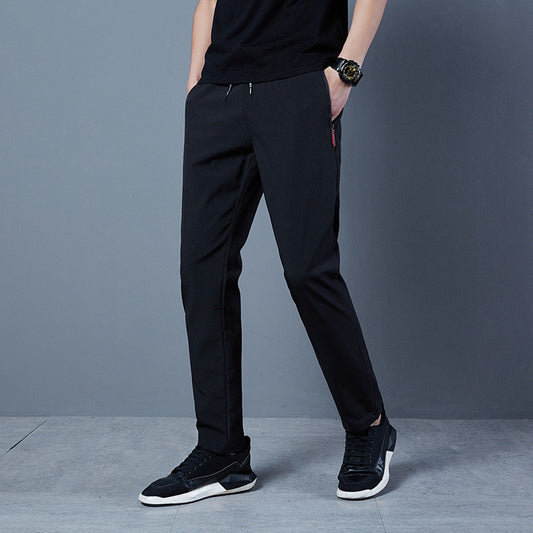 Pantalon décontracté ample de couleur unie pour homme
