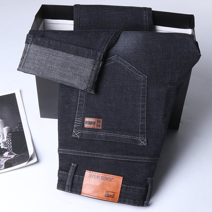 Jeans de printemps pour hommes, coupe droite et élastique