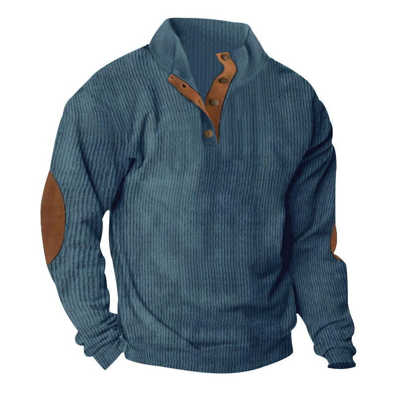 Corduroy Casual Stand Collar Long-sleeved Sweater - ARCHSHOPE