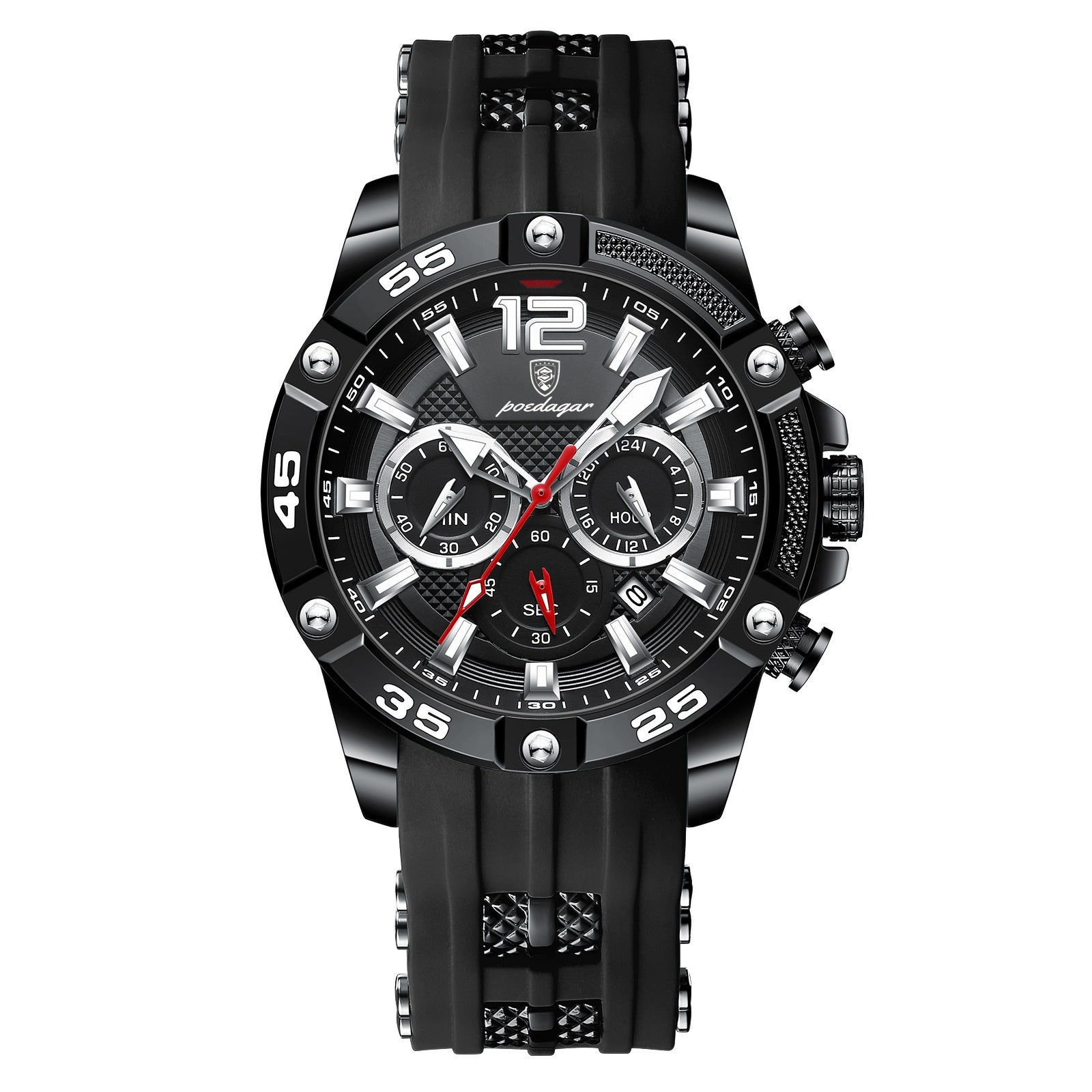 Multifunctional Men's Watch Silicone Band Quartz Wrist Watch - ARCHSHOPE