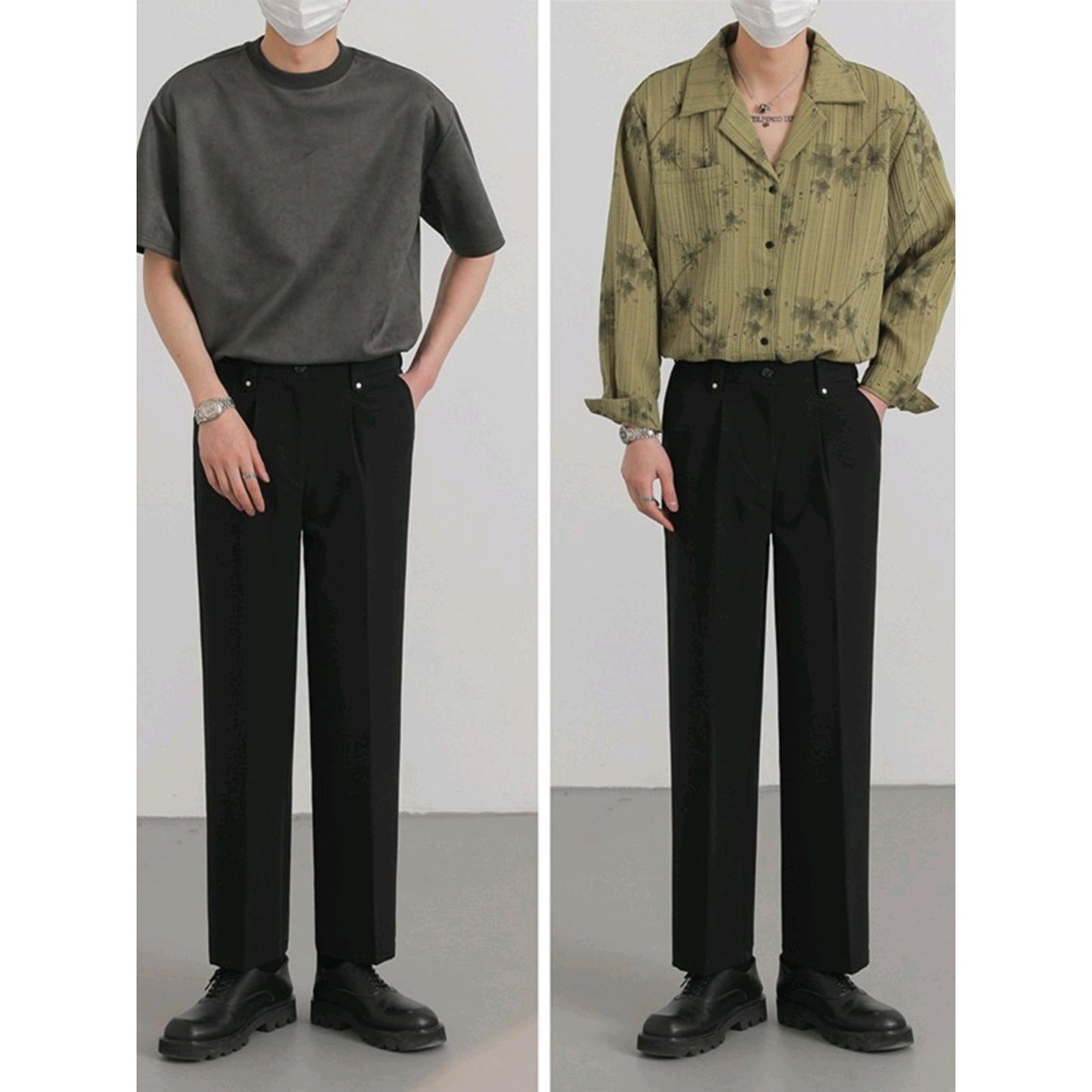 Spring And Summer Loose Straight Casual Suit Pants
