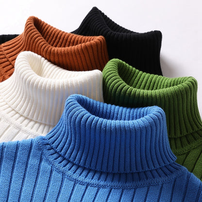 Rollkragenpullover Männer Frauen Ins Fashion Solid Striped Bottoming Pullover Herbst und Winter Tops Kleidung