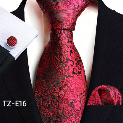 Paisley Tie Square Scarf Pocket Square Cufflinks Three-piece Set - ARCHSHOPE