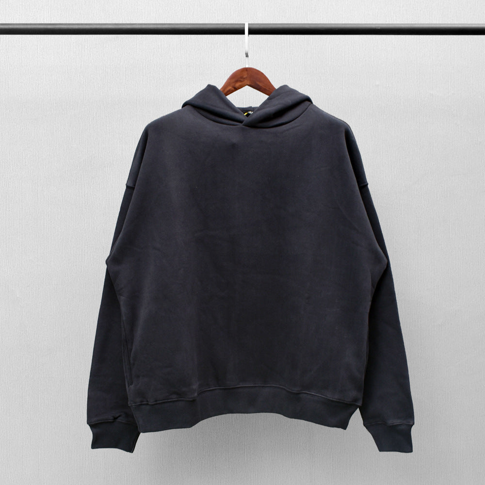 Klassischer einfarbiger High Street Plus Fleece-Kapuzenpullover für Herren