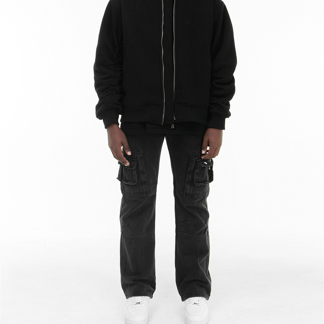Pantalon large à jambe droite, nouvelle collection automne, vêtements de travail fonctionnels et décontractés à poches multiples