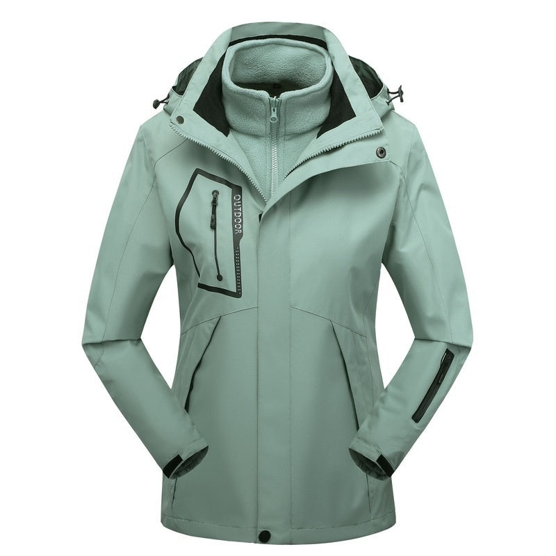 Winter Outdoor Drei-in-Eins-Mantel Warmhaltende Baumwollkleidung Shell-Jacke Baumwollgepolsterter Mantel Für Männer Und Frauen