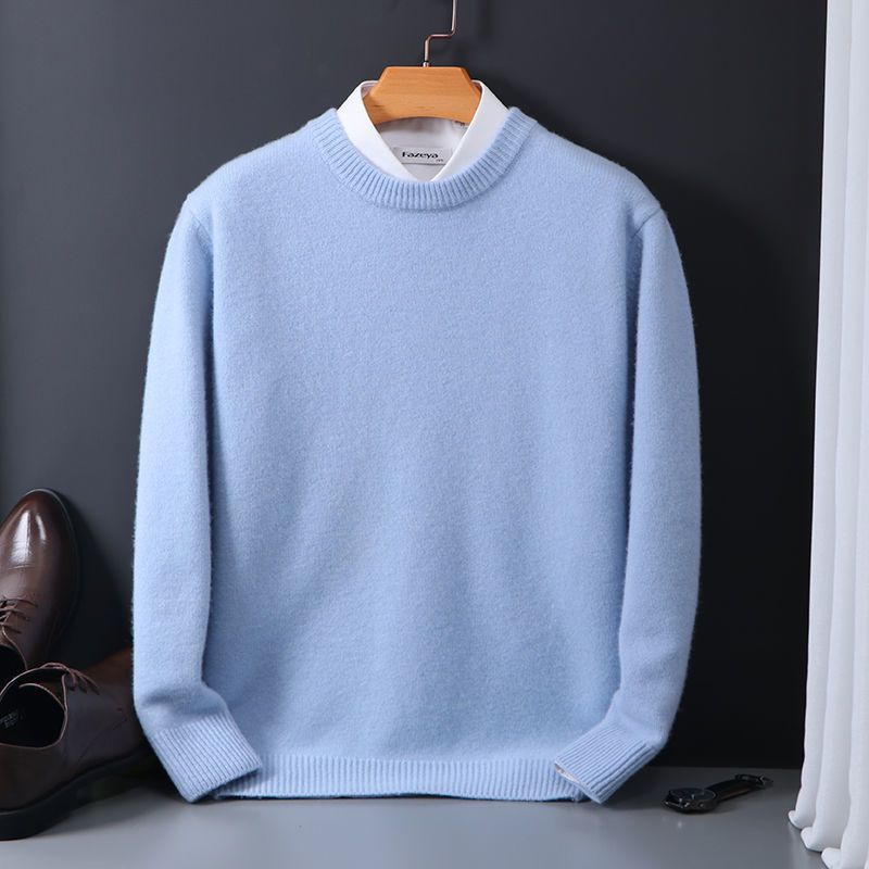 Rundhalspullover Lockerer Oversize-Strickpullover