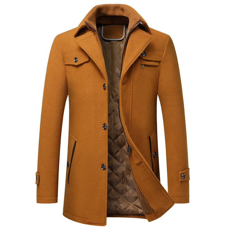 Herren Wollmantel mit dicker Wollmischung