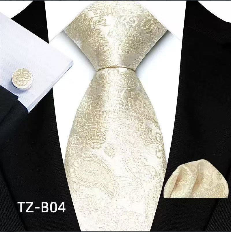 Paisley Tie Square Scarf Pocket Square Cufflinks Three-piece Set - ARCHSHOPE