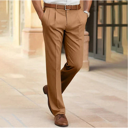 Herren Casual Anzughose Modehose Mittlere Taille Gerade Lange Hose Für Büro Business Formal