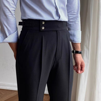 Casual High Waist Men's Business Suit Pants - ARCHSHOPE