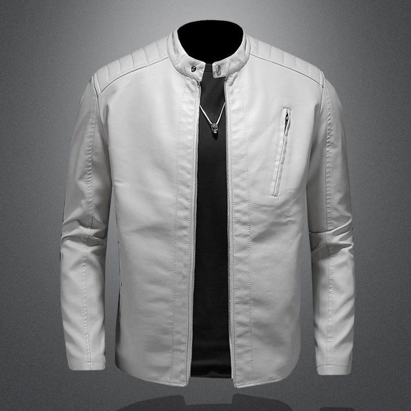 Fall Plus Size Leather Clothing With Stand Collar - ARCHSHOPE