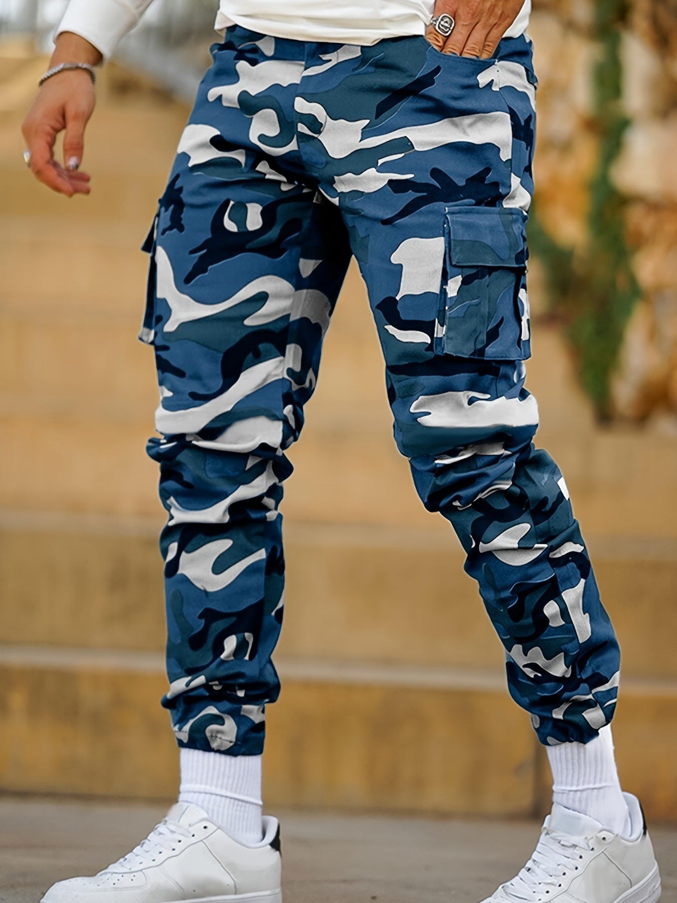 Multi-Pocket Camouflage Knöchelgebundene Herren Overalls Mode Sport Casual Hosen Frühling und Herbst