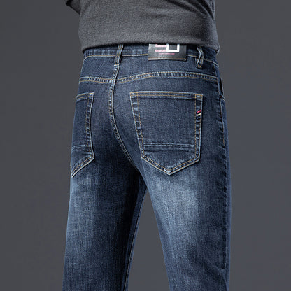 Jean molletonné rembourré pour homme, coupe droite, slim, élastique, épais