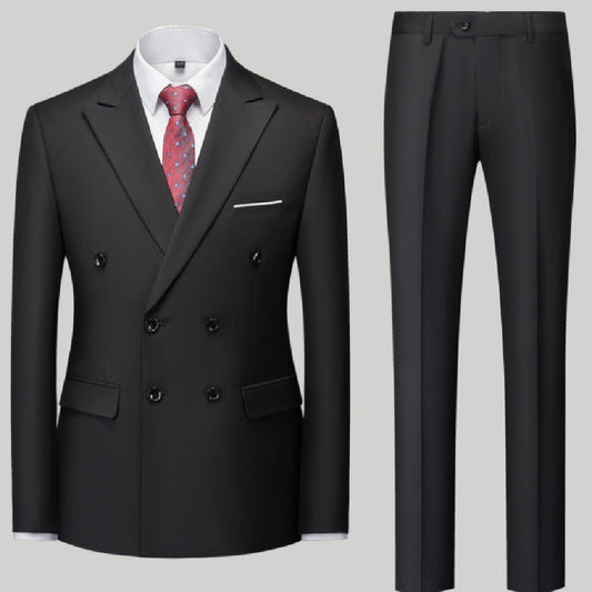 Ensemble deux pièces décontracté de couleur unie pour homme
