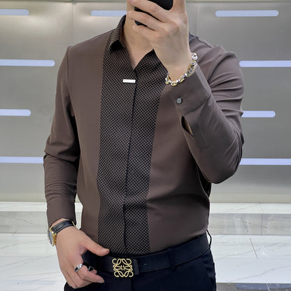 Chemise à manches longues décontractée pour homme