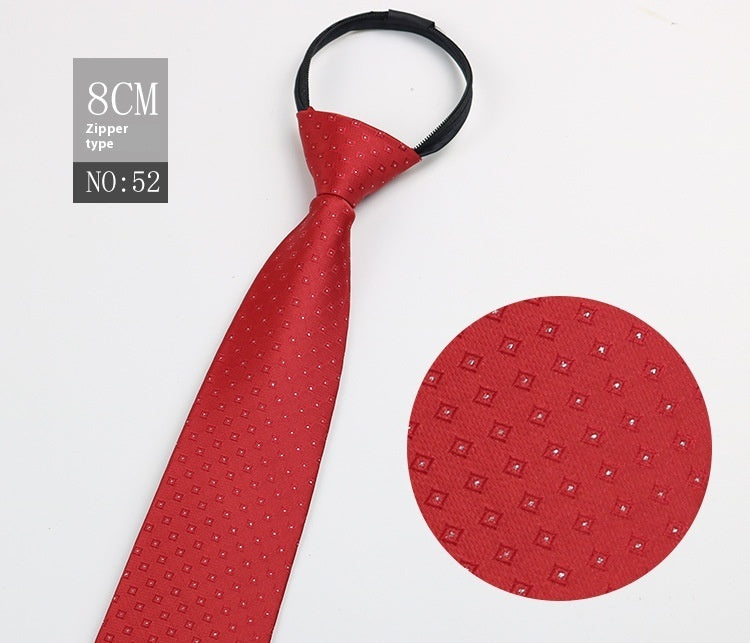 Black Men's Tie Striped Blue Business Tie Lazy Zip Tie In Stock Wholesale Pull Peels - ARCHSHOPE