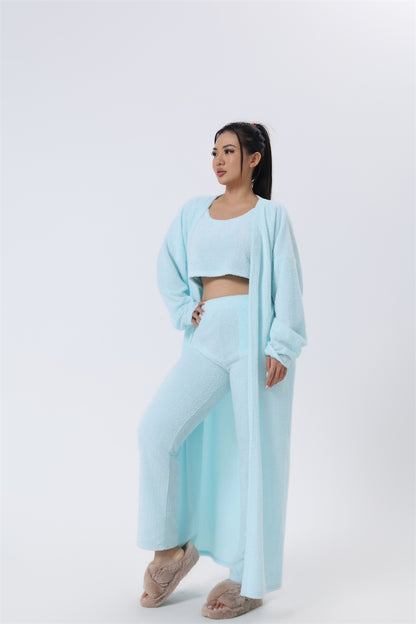 Cozy Pajama Set, 3 Piece Lounge Set, Cute Loungewear, Warm Suit Sets, Matching Set, Lounge Set, 3 Piece Pant Sets, Women Winter Dress - ARCHSHOPE