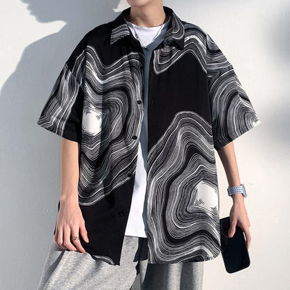 Chemise d'été pour homme, style Hong Kong, tendance, manches courtes