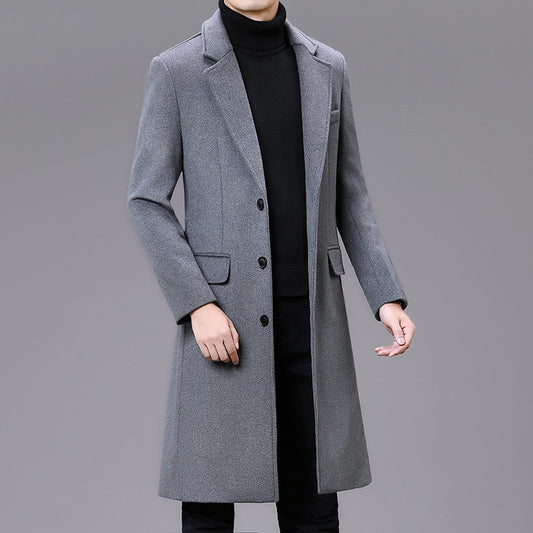 Manteau long décontracté en coton pour homme