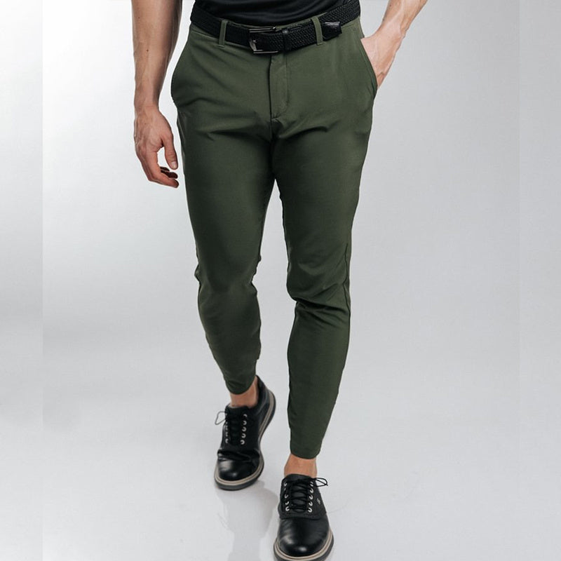 Pantalon de couleur unie, coupe slim décontractée, coupe ajustée, bas de jambe étroit, poches serrées, style européen et américain