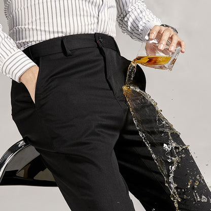 Pantalon de costume pour homme, coupe droite, sans repassage, style business