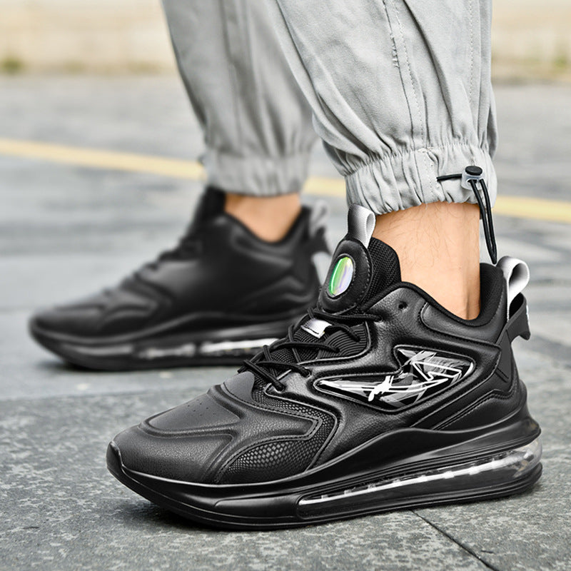 Farblich passende Schnür-Sneaker mit Luftpolsterung, leichte Herrenschuhe mit dicker Sohle, modische Freizeitschuhe für den Laufsport