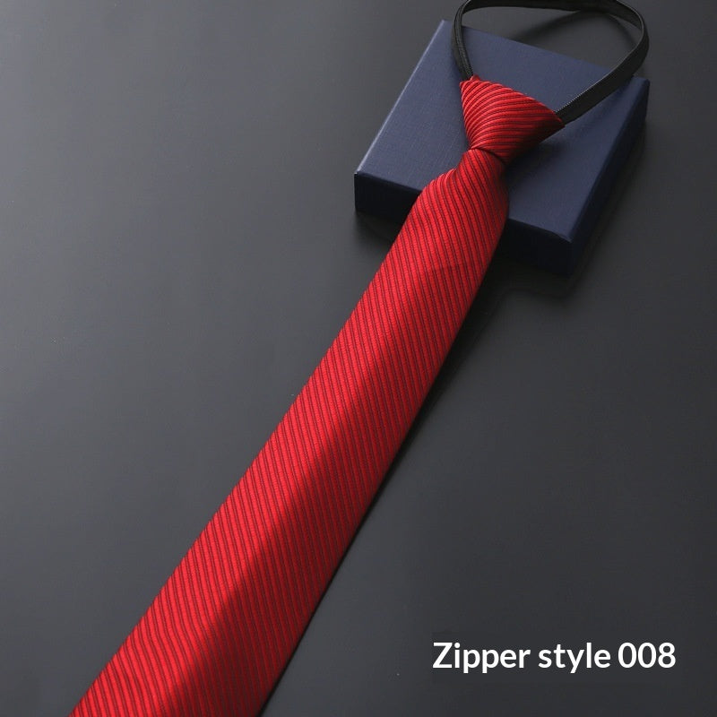 Mens Business Formal Zipper Tie With Blue Stripes - ARCHSHOPE