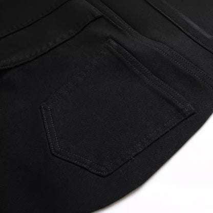 Schwarze, elastische Straight-Jeans für Herren
