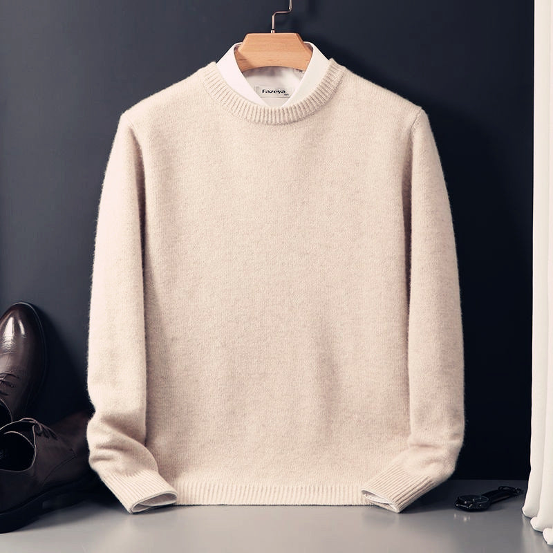 Rundhalspullover Lockerer Oversize-Strickpullover