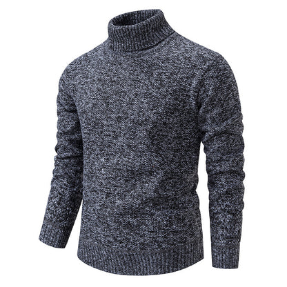 Pull décontracté de couleur unie pour homme, coupe slim