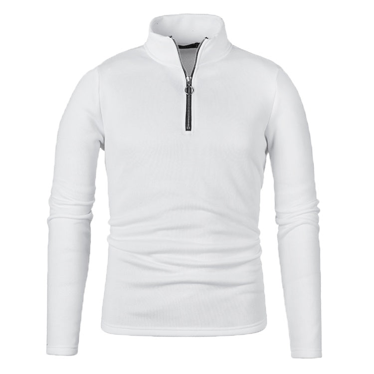 Winter Herren Pullover Knopfleiste Reißverschluss Design Volltonfarbe