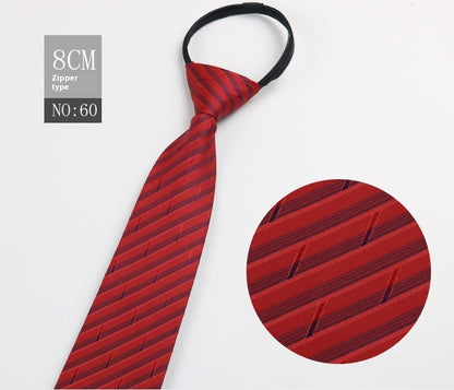 Black Men's Tie Striped Blue Business Tie Lazy Zip Tie In Stock Wholesale Pull Peels - ARCHSHOPE