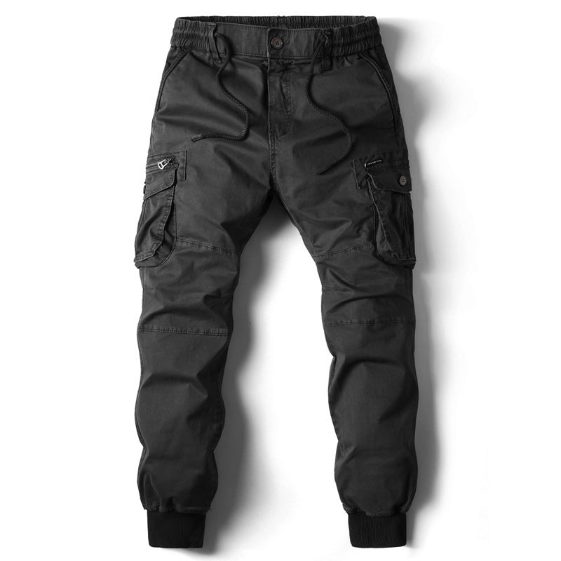 Solid Color Skinny Pants Multi-pocket Men's Working Pants - ARCHSHOPE