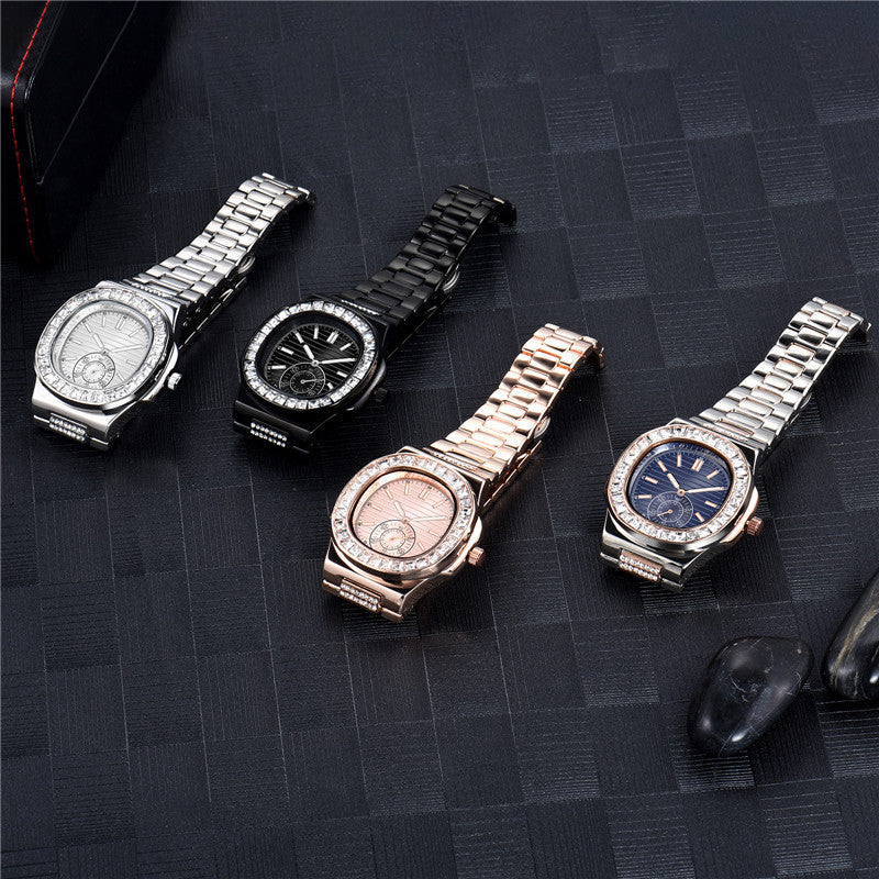 Mens Fashion Alloy Band Diamond Gifts Watches - ARCHSHOPE
